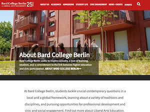 Bard College Berlin's official website homepage screenshot