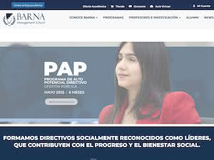 Barna Business School's official website homepage screenshot