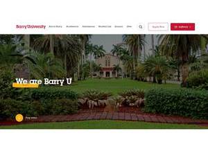 Barry University's official website homepage screenshot