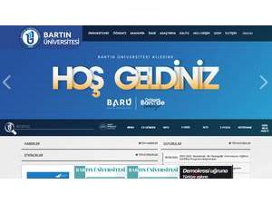 Bartın Üniversitesi's official website homepage screenshot