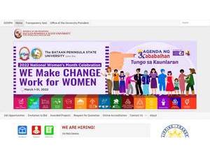 Bataan Peninsula State University's official website homepage screenshot