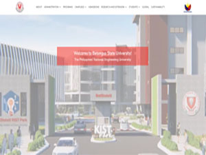 Batangas State University's official website homepage screenshot