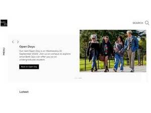 Bath Spa University's official website homepage screenshot