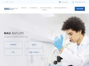 BAU International University, Batumi's official website homepage screenshot
