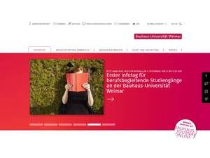 Bauhaus-Universität Weimar's official website homepage screenshot