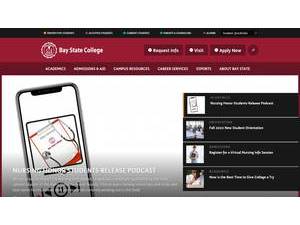 Bay State College's official website homepage screenshot