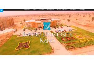Bayero University Kano's official website homepage screenshot