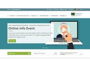 bbw University of Applied Sciences's official website homepage screenshot