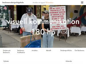 Beckmans Designhögskola's official website homepage screenshot
