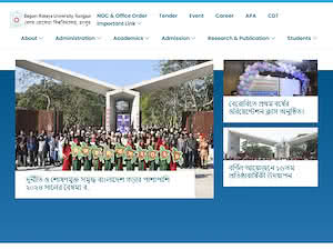 Begum Rokeya University, Rangpur's official website homepage screenshot