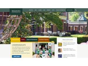 Belhaven University's official website homepage screenshot