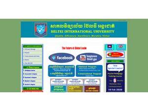 Beltei International University's official website homepage screenshot