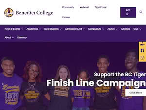Benedict College's official website homepage screenshot