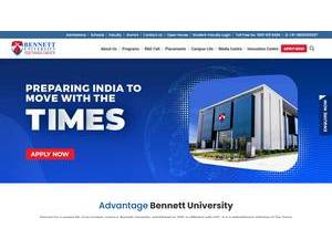 Bennett University's official website homepage screenshot