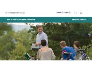 Bennington College's official website homepage screenshot