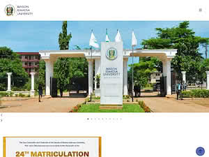 Benson Idahosa University's official website homepage screenshot