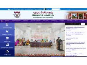 Berhampur University's official website homepage screenshot