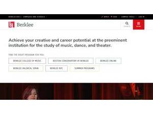 Berklee College of Music's official website homepage screenshot