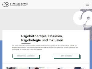Bertha von Suttner Privatuniversität's official website homepage screenshot