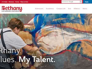 Bethany Lutheran College's official website homepage screenshot