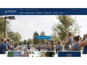 Bethel University's official website homepage screenshot