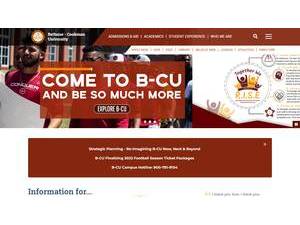 Bethune-Cookman University's official website homepage screenshot