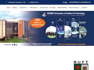 BGMEA University of Fashion and Technology's official website homepage screenshot