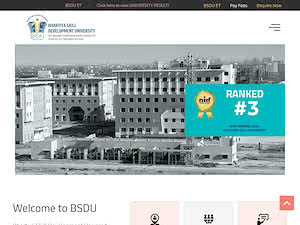 Bhartiya Skill Development University's official website homepage screenshot