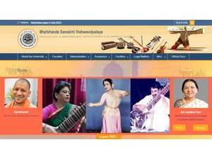 Bhatkhande Music Institute's official website homepage screenshot
