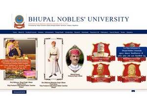 Bhupal Nobles University's official website homepage screenshot