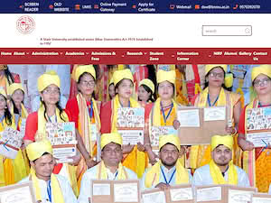 Bhupendra Narayan Mandal University's official website homepage screenshot