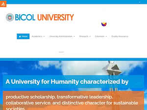 Bicol University's official website homepage screenshot