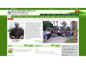 Bidhan Chandra Krishi Viswavidyalaya's official website homepage screenshot