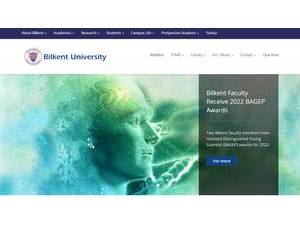 Bilkent University's official website homepage screenshot