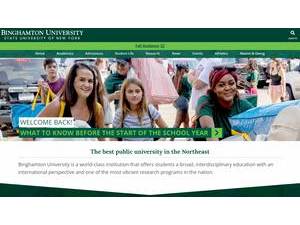 Binghamton University, State University of New York's official website homepage screenshot
