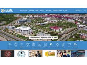 Bingöl Üniversitesi's official website homepage screenshot