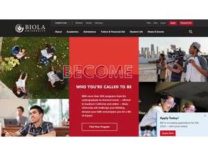Biola University's official website homepage screenshot