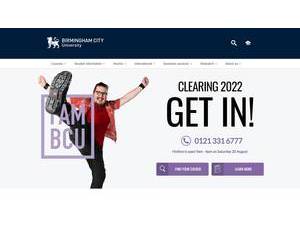Birmingham City University's official website homepage screenshot
