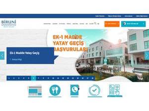 Biruni University's official website homepage screenshot