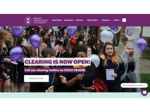 Bishop Grosseteste University's official website homepage screenshot
