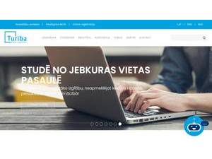 Biznesa augstskola Turiba's official website homepage screenshot
