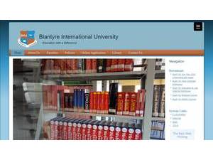 Blantyre International University's official website homepage screenshot