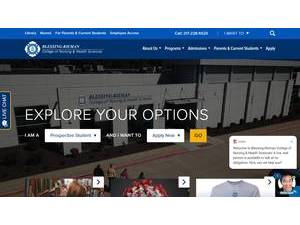 Blessing-Rieman College of Nursing and Health Sciences's official website homepage screenshot