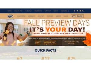 Blue Mountain Christian University's official website homepage screenshot