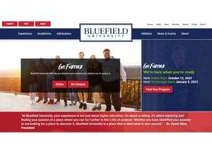 Bluefield University's official website homepage screenshot