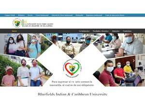 Bluefields Indian and Caribbean University's official website homepage screenshot