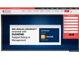 BML Munjal University's official website homepage screenshot