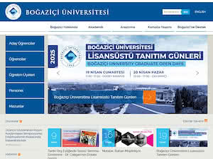 Boğaziçi Üniversitesi's official website homepage screenshot