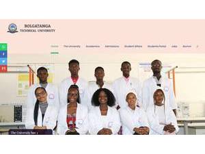 Bolgatanga Technical University's official website homepage screenshot