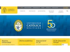 Bolivian Catholic University's official website homepage screenshot